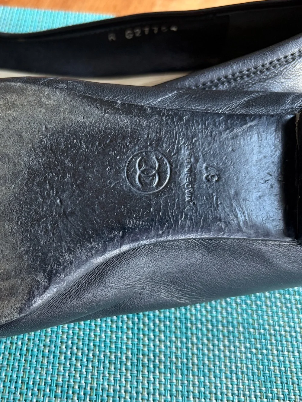 CHANEL black calf